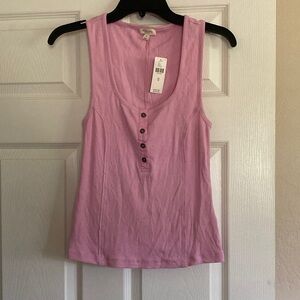 NWT Anthropologie Pilcro Ribbed Henley Square NeckTank Top